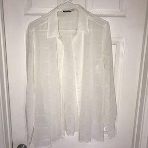 Sheer white dress shirt